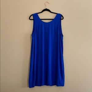 Blue button-back dress